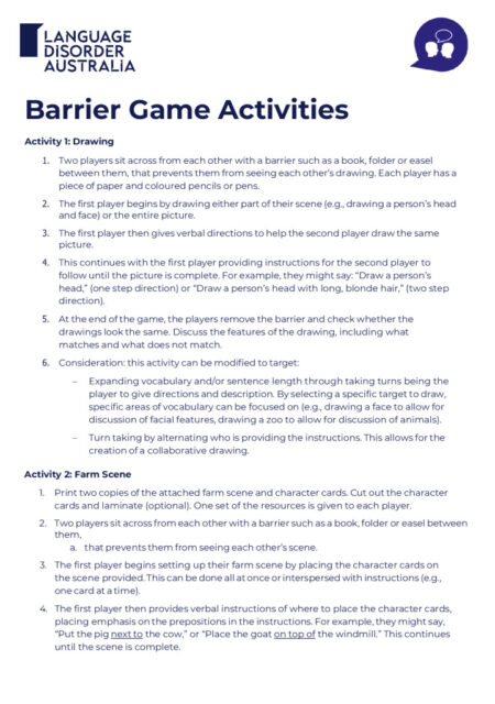 Barrier Games Activities