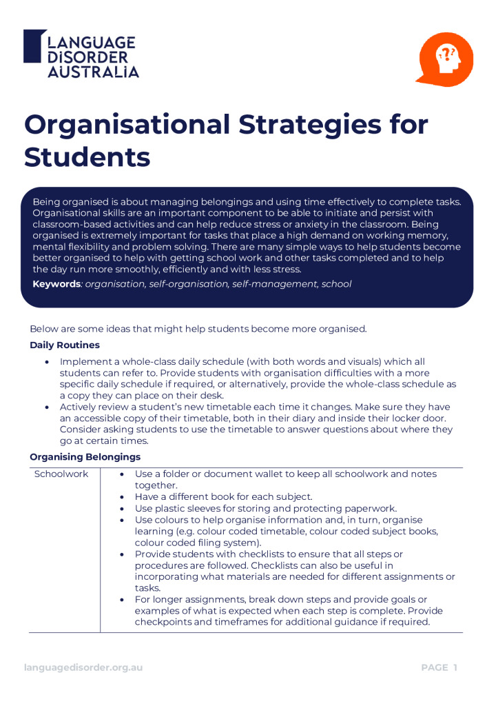 Organisational Strategies