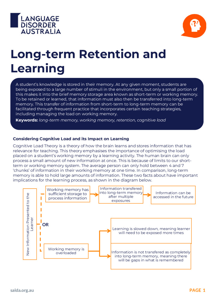 Long-Term Retention and Learning