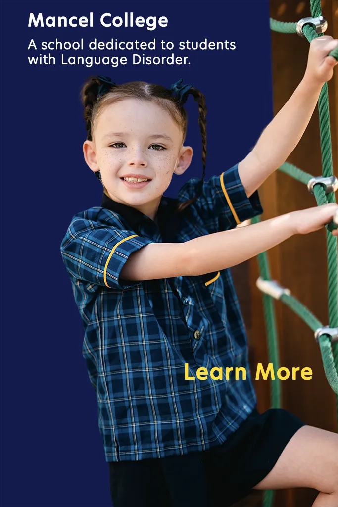 Mancel College promo banner vertical - student playing.